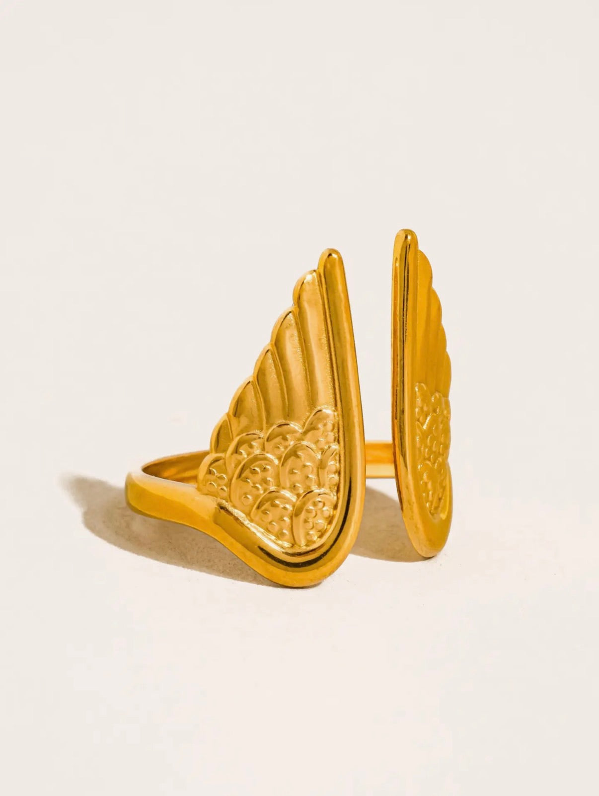 Silvane 18K Gold Non-Tarnish Angel Wing Ring - * 2 Colors *