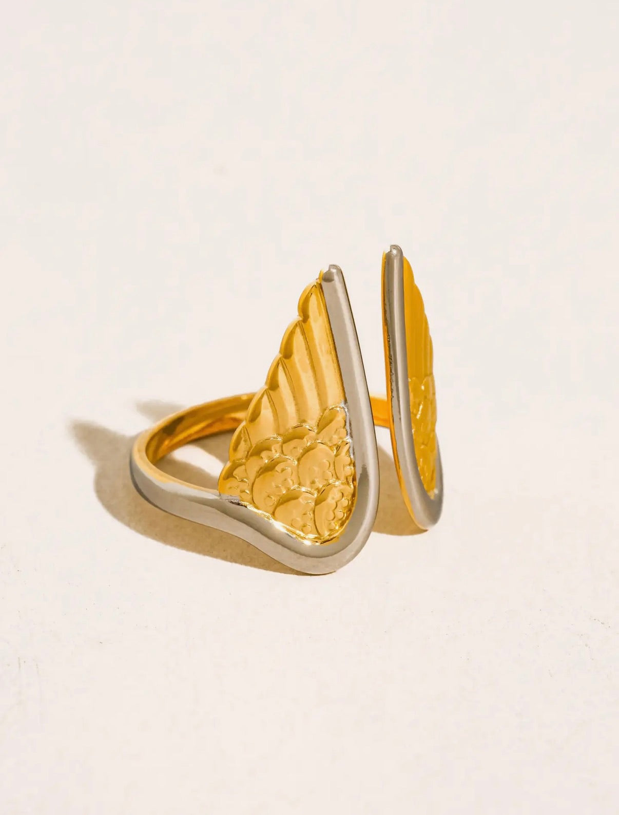 Silvane 18K Gold Non-Tarnish Angel Wing Ring - * 2 Colors *
