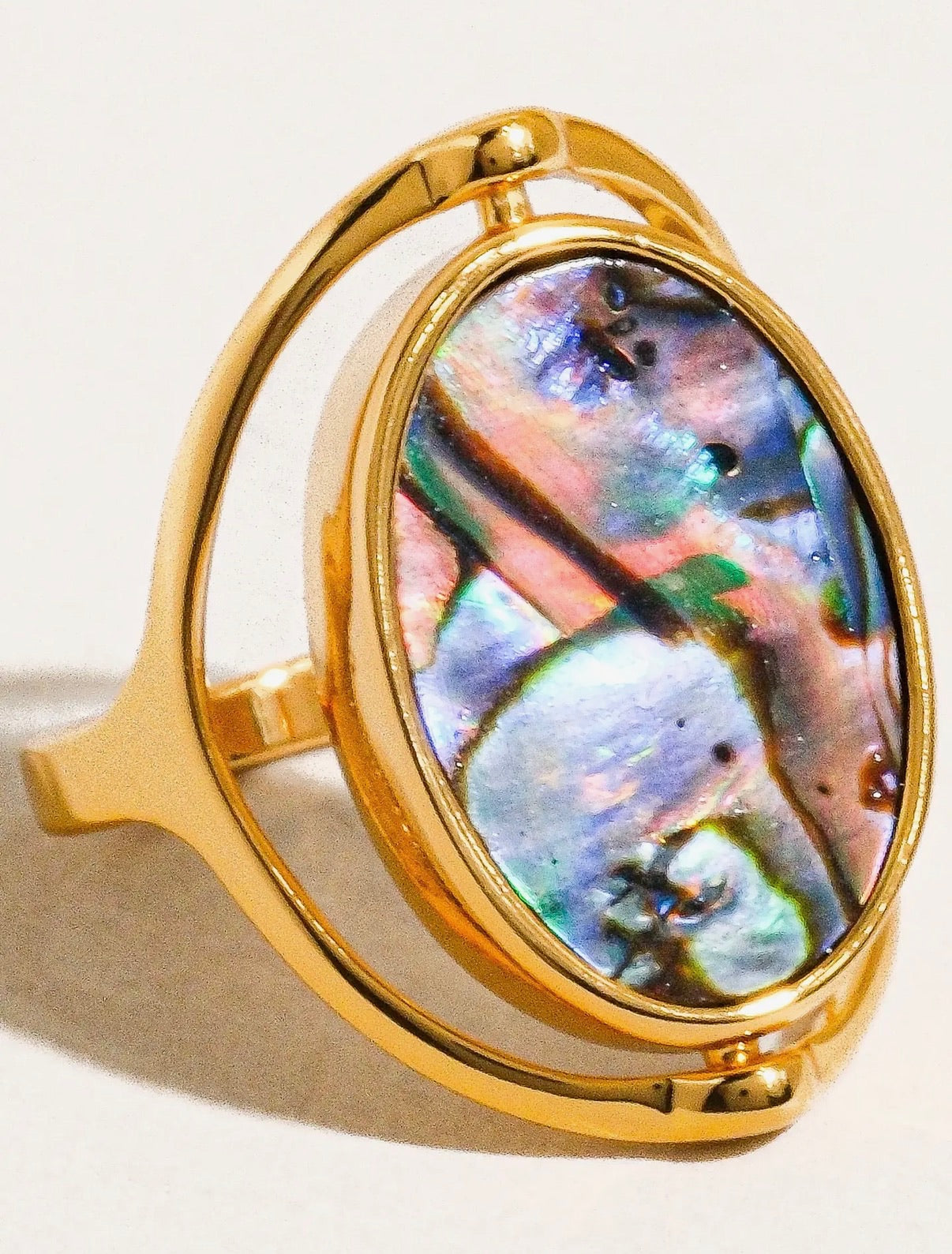 Violette 18K Gold Double-Sided Shell Ring