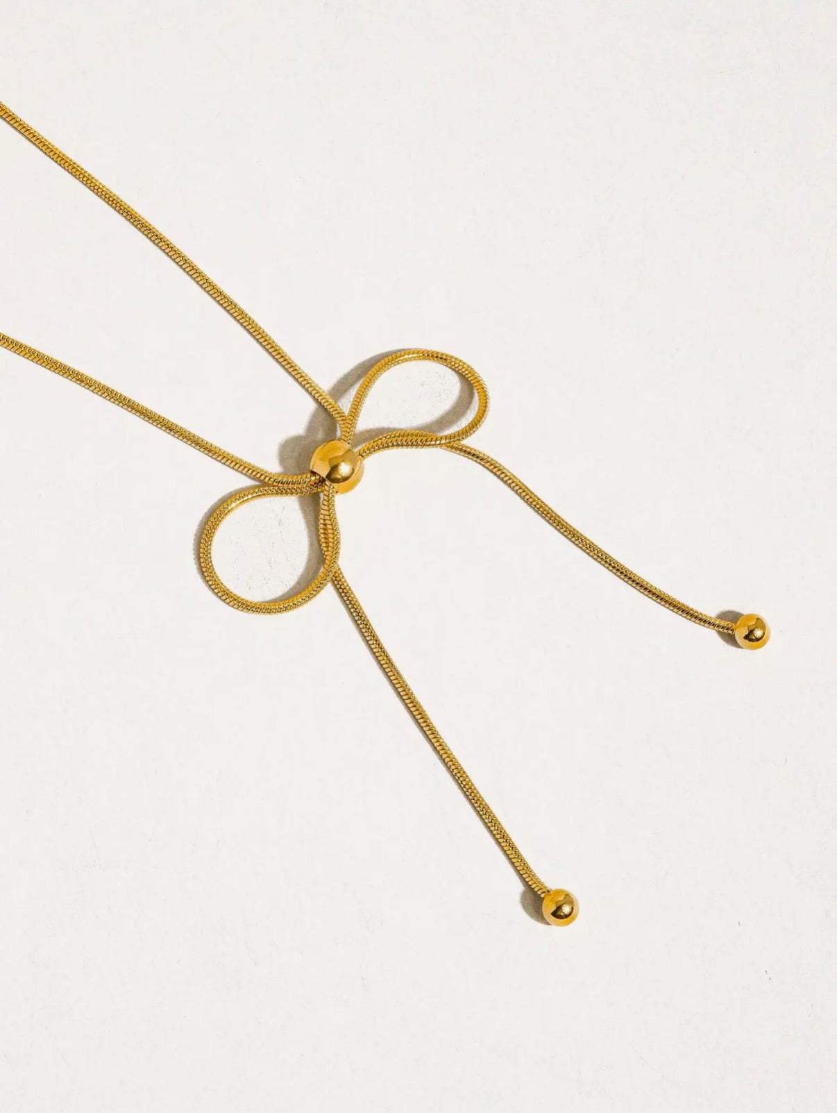 Wildrose 18K Non-Tarnish Bow Chain Necklace