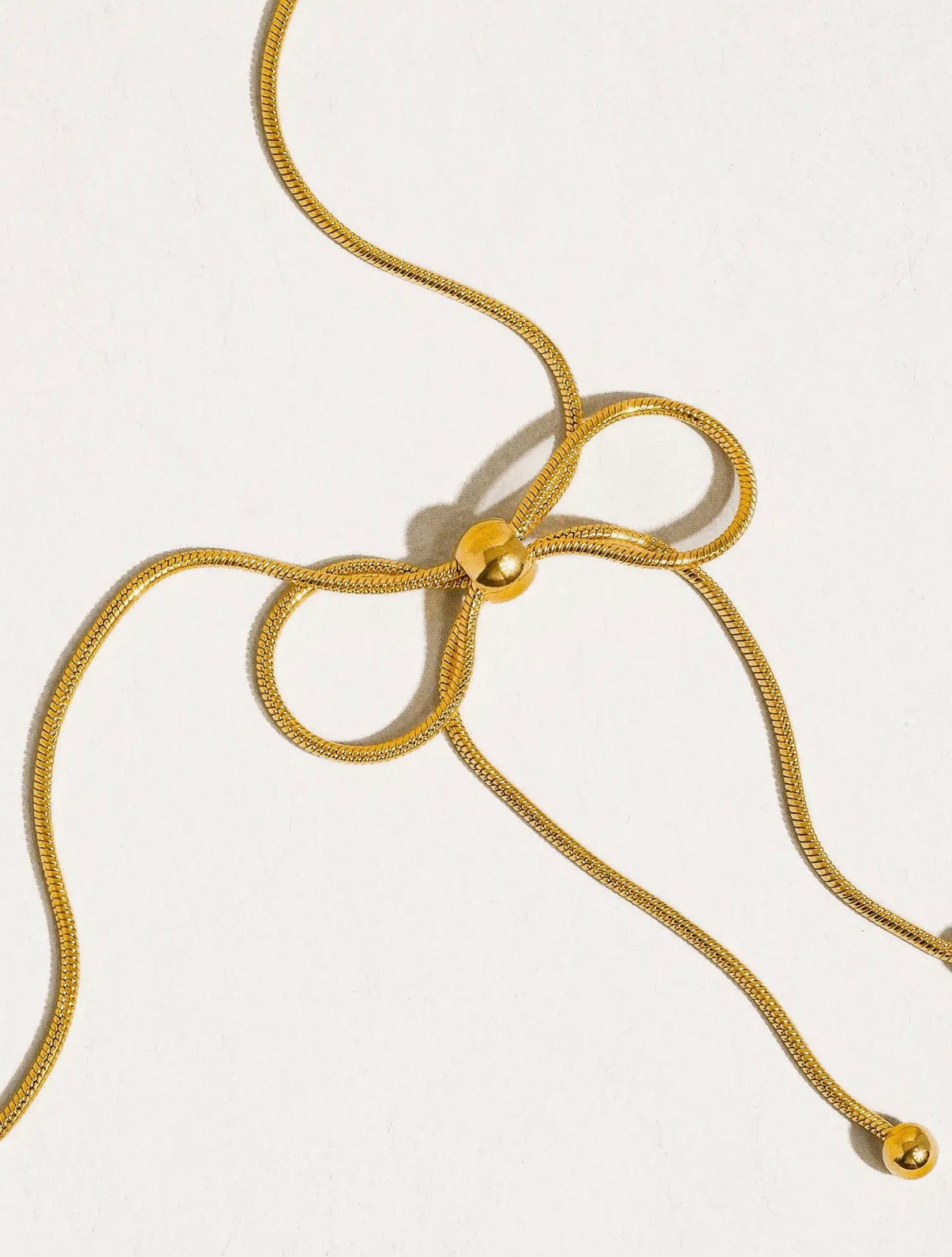 Wildrose 18K Non-Tarnish Bow Chain Necklace
