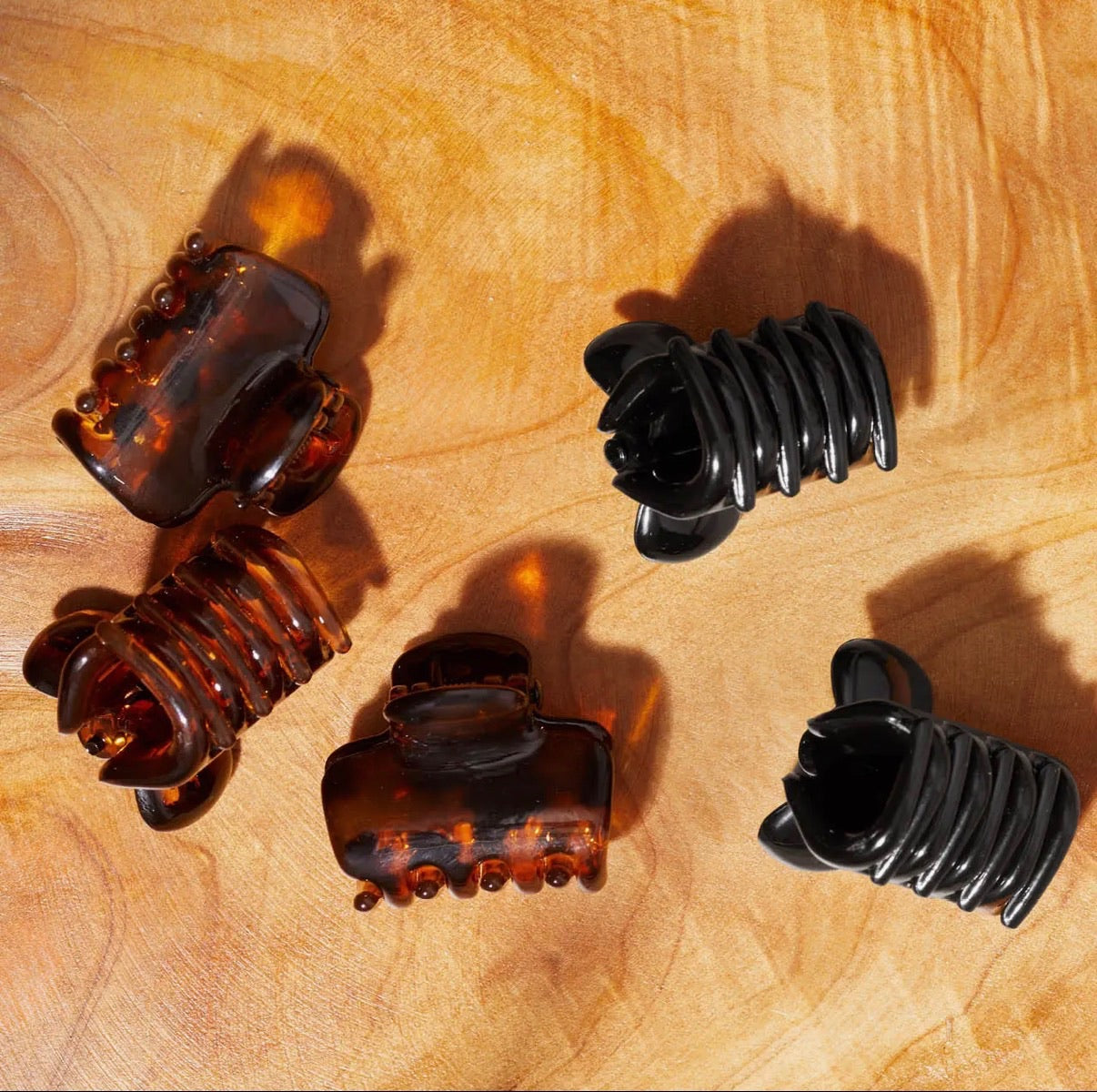 Kitsch Black & Tort Cloud Claw Clips 6pc Set - Mini