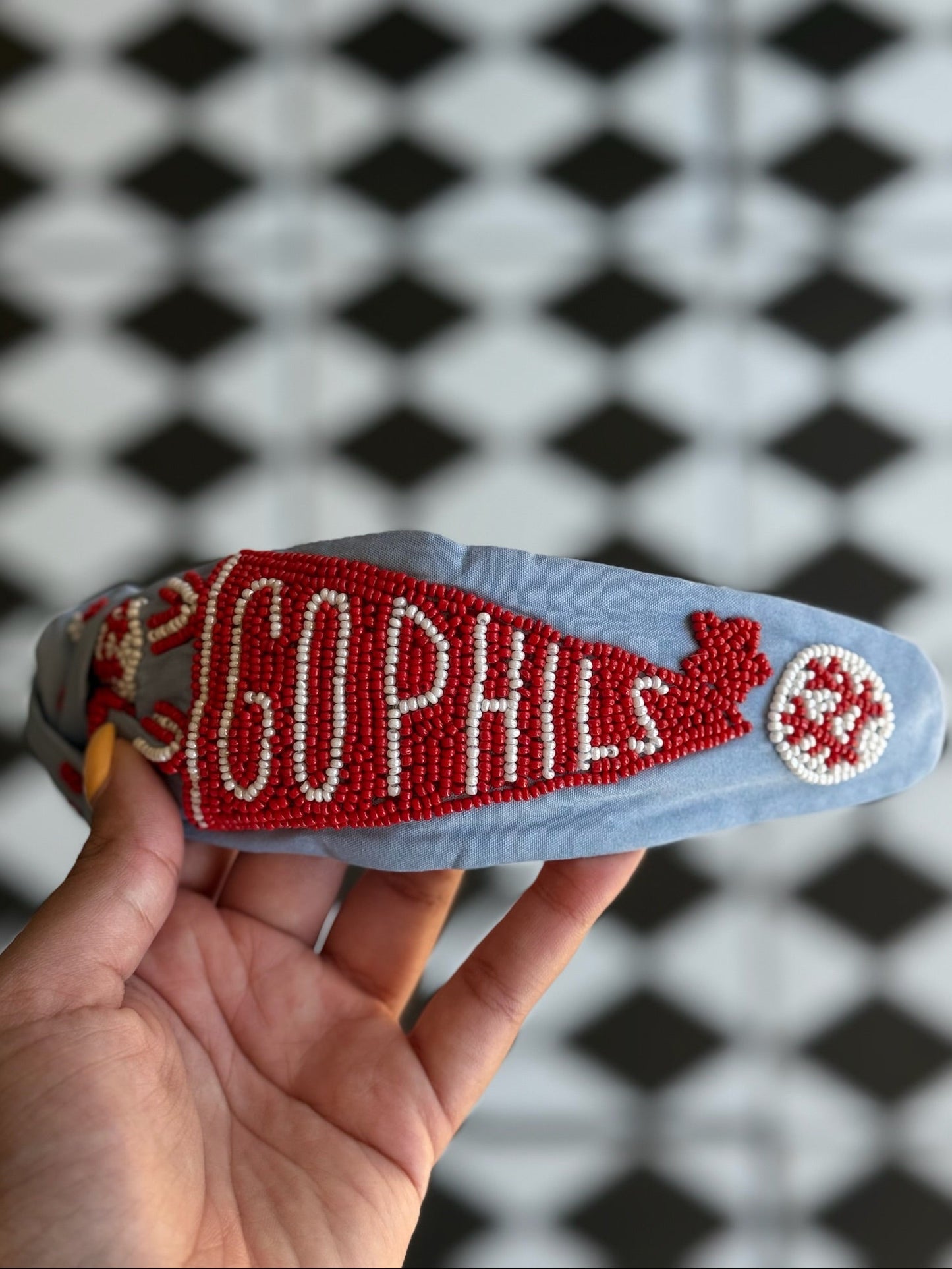 Philly Baseball Beaded Headband