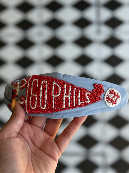 Philly Baseball Beaded Headband