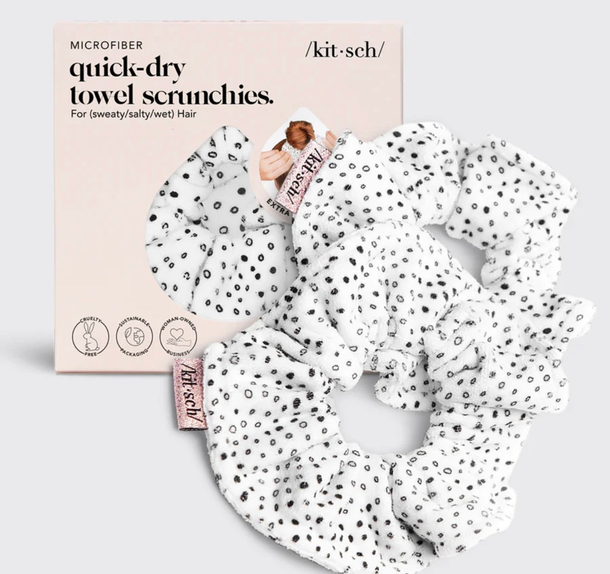 Kitsch Microfiber Quick-Dry Towel Scrunchies 2pc Set- *2 Colors*