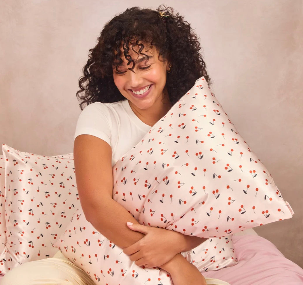 Kitsch Satin Pillowcase in Cherry Print- * 2 Sizes *