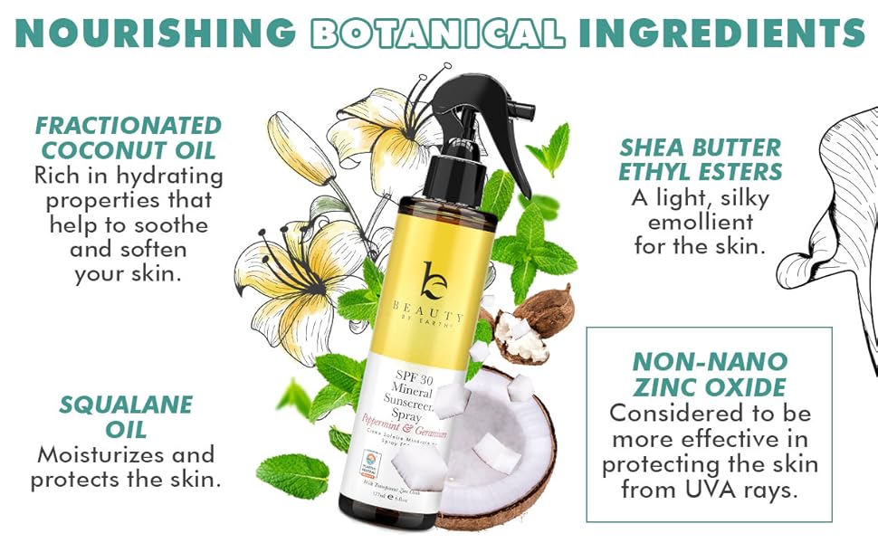 Beauty by Earth SPF Mineral Sunscreen Spray- * 2 Scents *