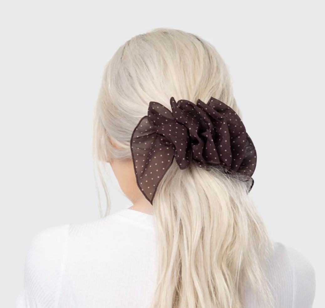 Kitsch Recycled Chiffon Polka Dot Bow Barrette