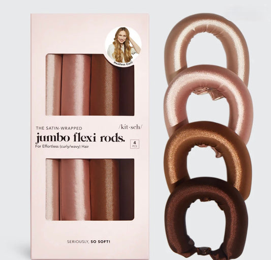 Kitsch Rosewood Jumbo Satin Flexi Rods 4pc