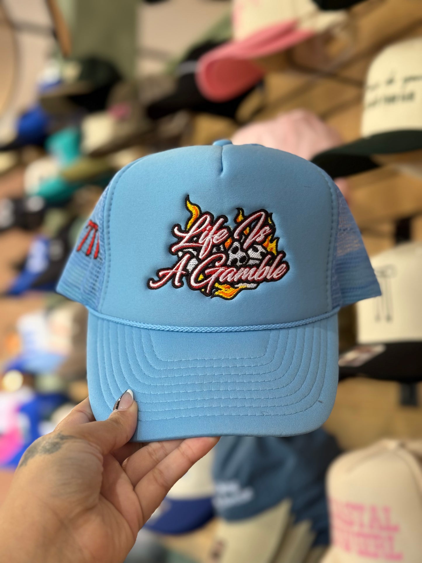 Life Is A Gamble Dropout New York Trucker Hat