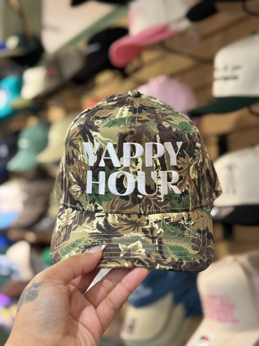 Yappy Hour Camo Trucker Hat