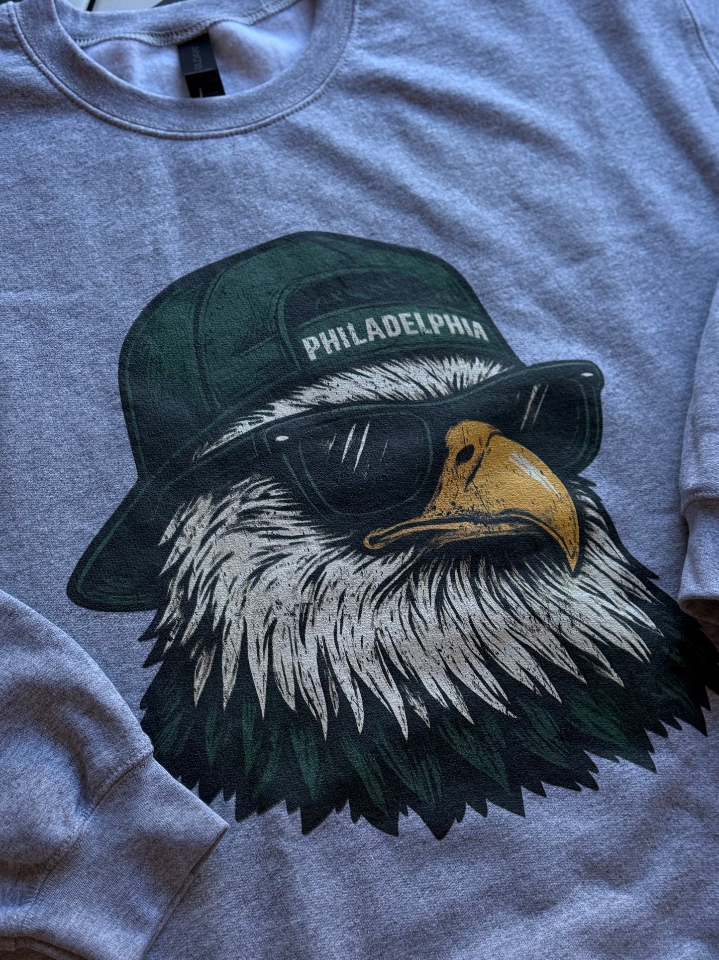 Vintage Philadelphia Eagles Head Crewneck - Heather Grey