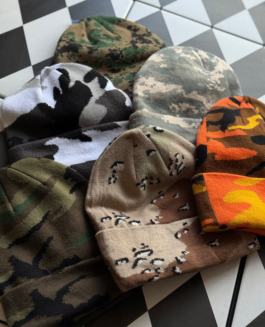 Camouflage Patterns Cuff Knitted Beanie - * Multiple Colors *