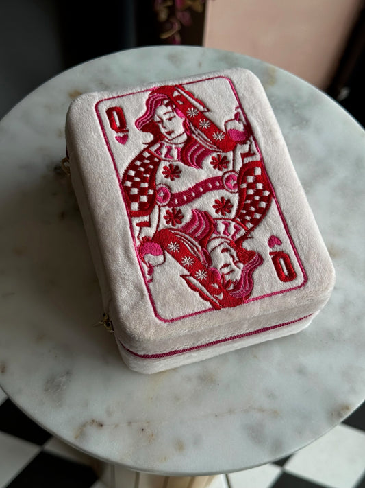 Queen of Hearts Jewelry Zip Case