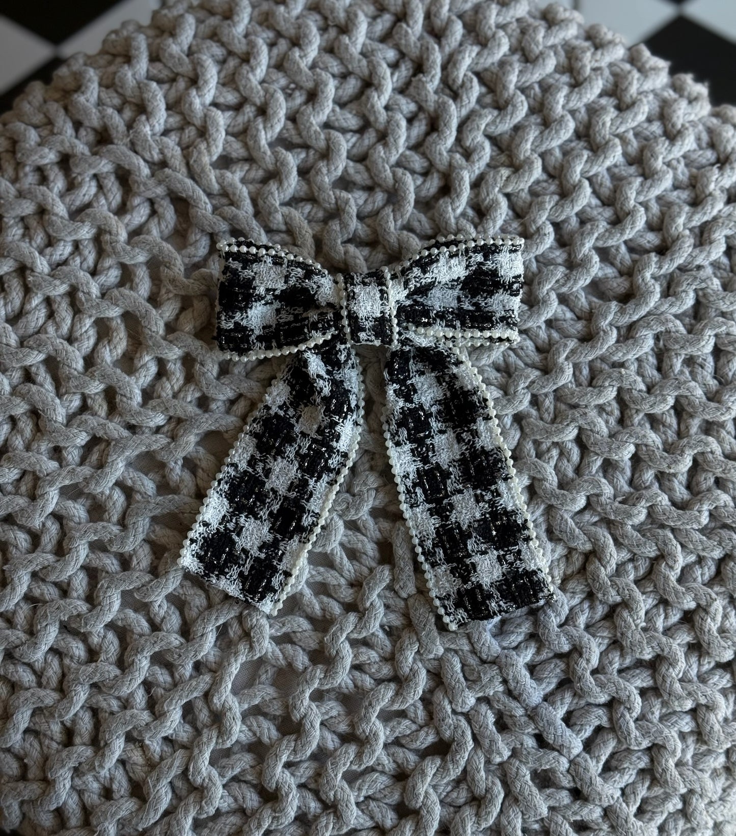 Soft Tweed Bow Barrettes * Multiple Colors *