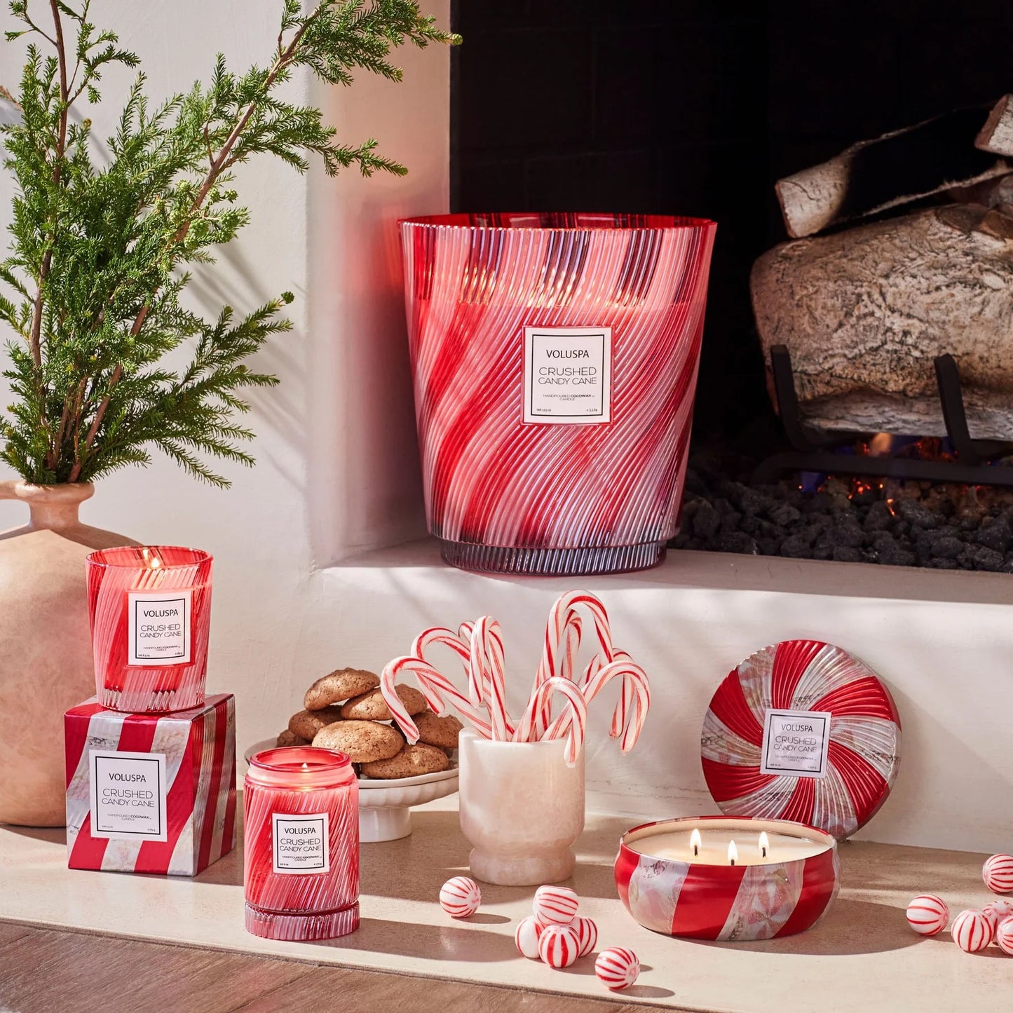 Voluspa Crushed Candy Cane Candle - * 3 Sizes *