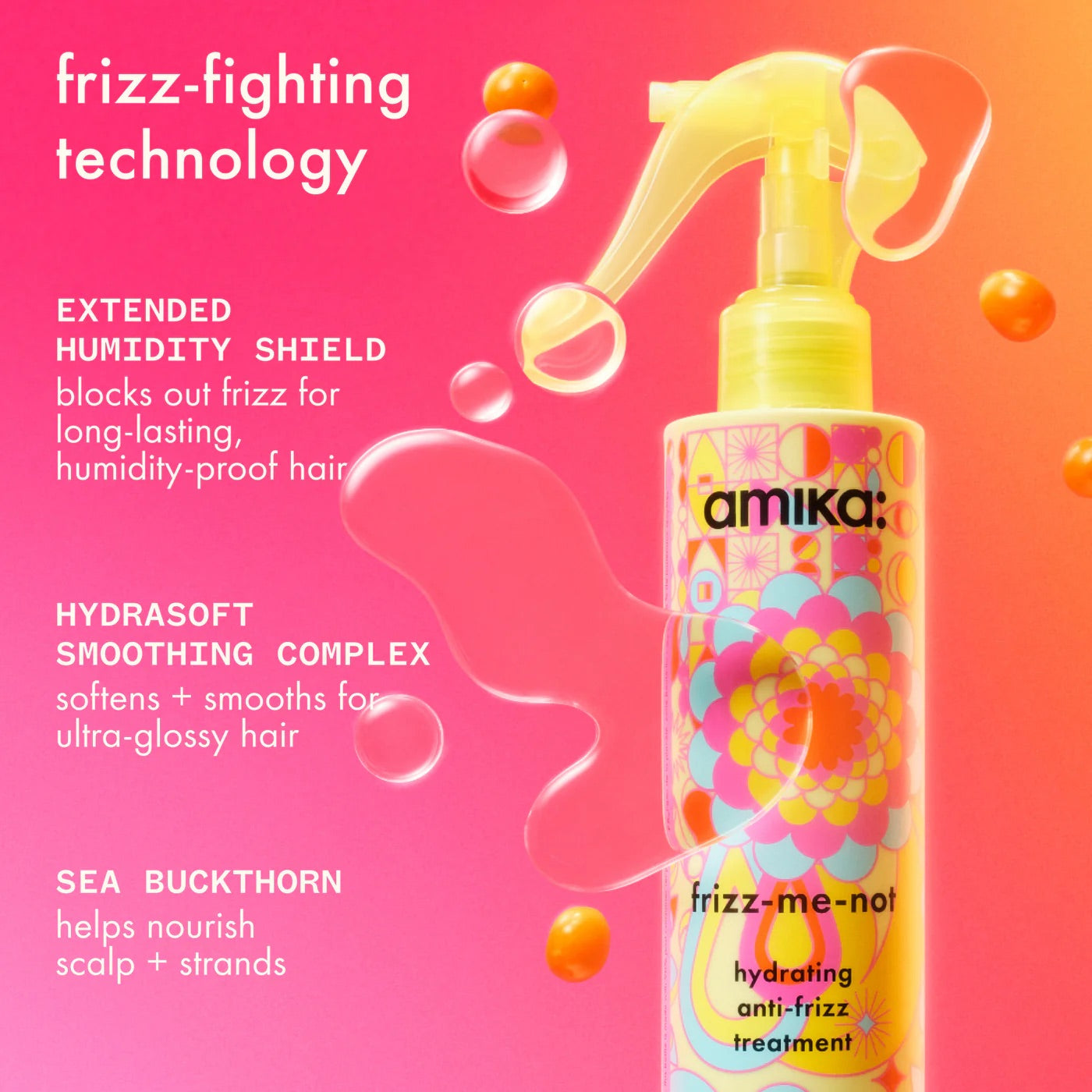 amika super-sized frizz fighters set anti-frizz shampoo, conditioner + treatment