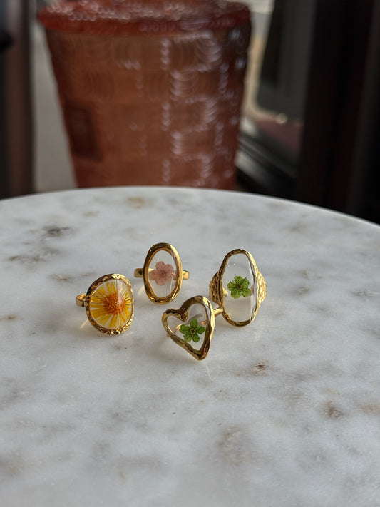 Dried Flower Adjustable Rings - * Multiple Styles *