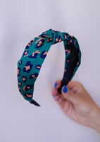 Silk Cheetah Headband *Blue*