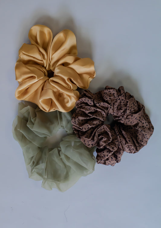 Autumn Trio Jumbo Scrunchie Set