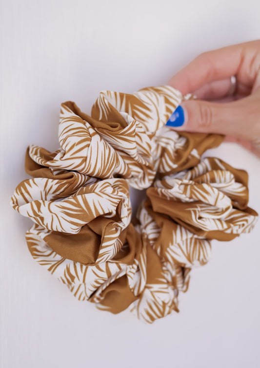 Tropical Delight Jumbo Scrunchie *Mustard*