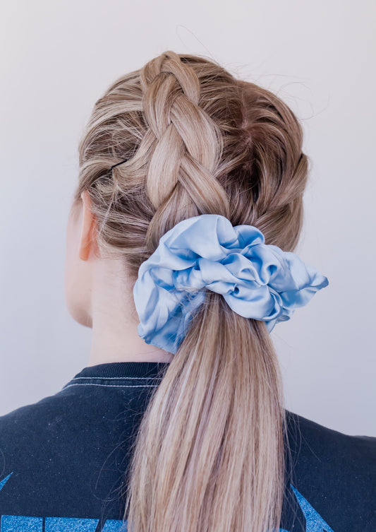 Silk Jumbo Scrunchie *Muted Baby Blue*