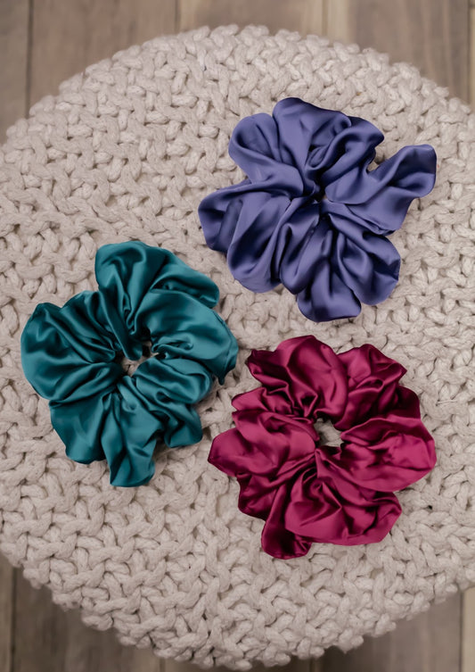Rich Girl Silk Jumbo Scrunchies *Multiple Colors or Set*