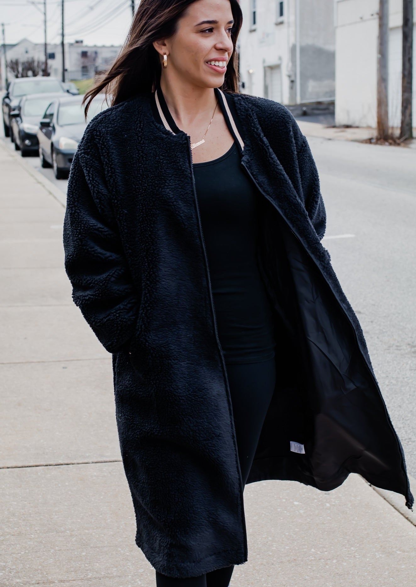 Bad Bitch Longline Teddy Zip Up (Kenzies Pick)