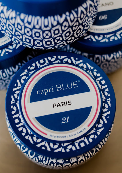 Paris Printed Travel Tin, 8.5oz - Capri Blue *Kenzie’s Pick*