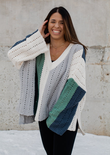 Manhattan V Neck Knit Sweater