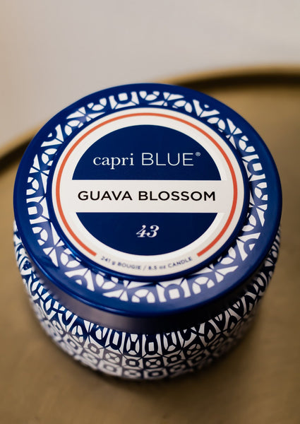 Guava Blossom Printed Travel Tin, 8.5oz - Capri Blue