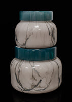 Volcano Modern Marble Signature Jar *2 sizes* - Capri Blue