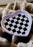Checkerboard Heart Jumbo Glass Ash Tray