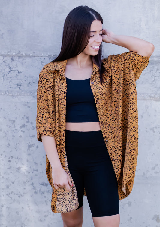 Golden Girl Oversized Button up - *Golden*