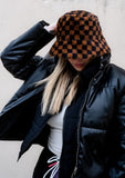 The Megan Checker Faux Fur Hat *3 Colors*