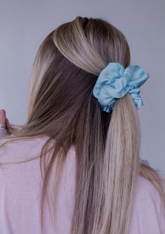 Silk Jumbo Scrunchie *Spring Collection* - Bright Blue